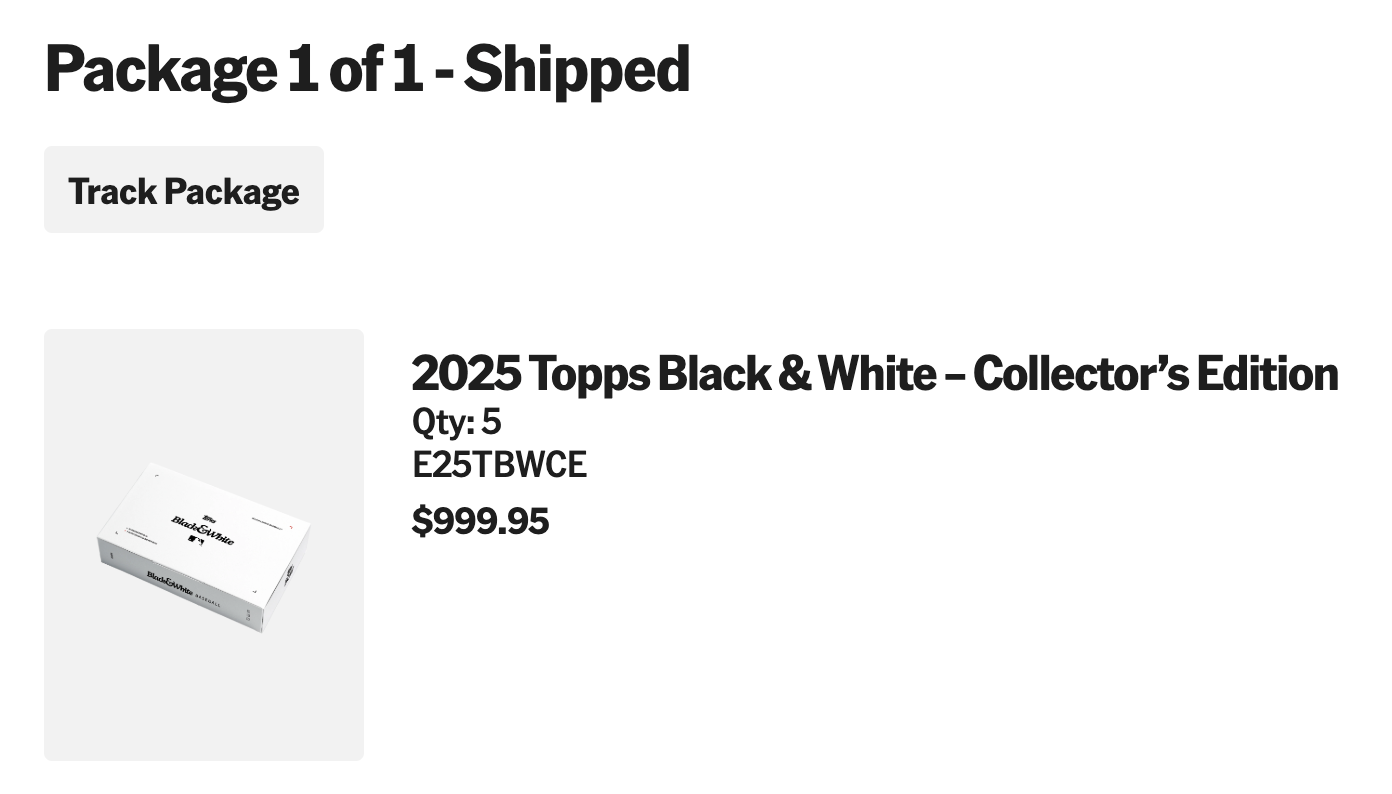 Order confirmation screenshot